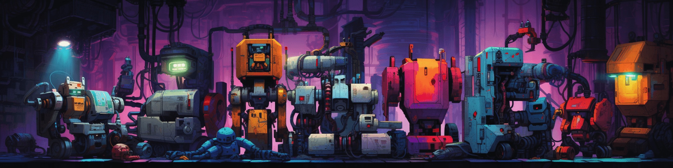 electronics manufacturing robots generated by MidJourney