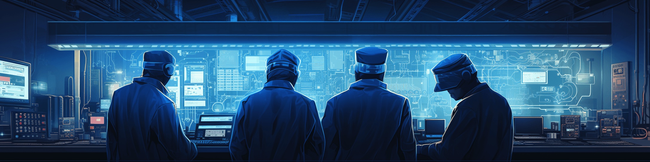 AI rendering of operators on a manufacturing line